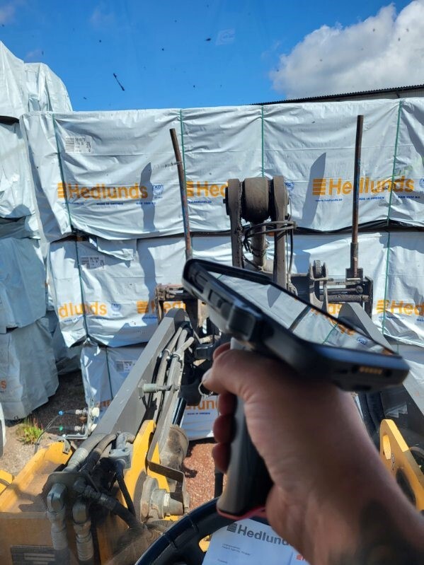 Utlastning med skanner hos Hedlunds Timber
